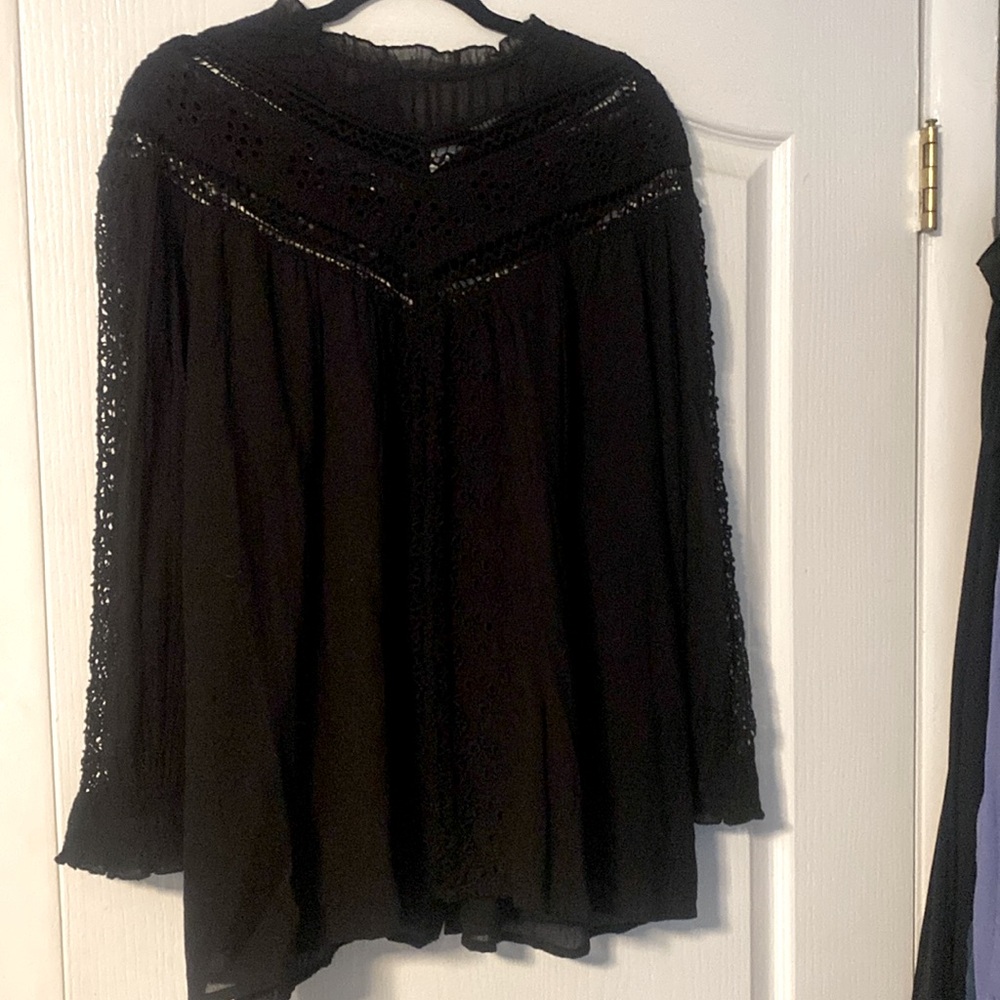 Sundance Poets Blouse Size XL Black